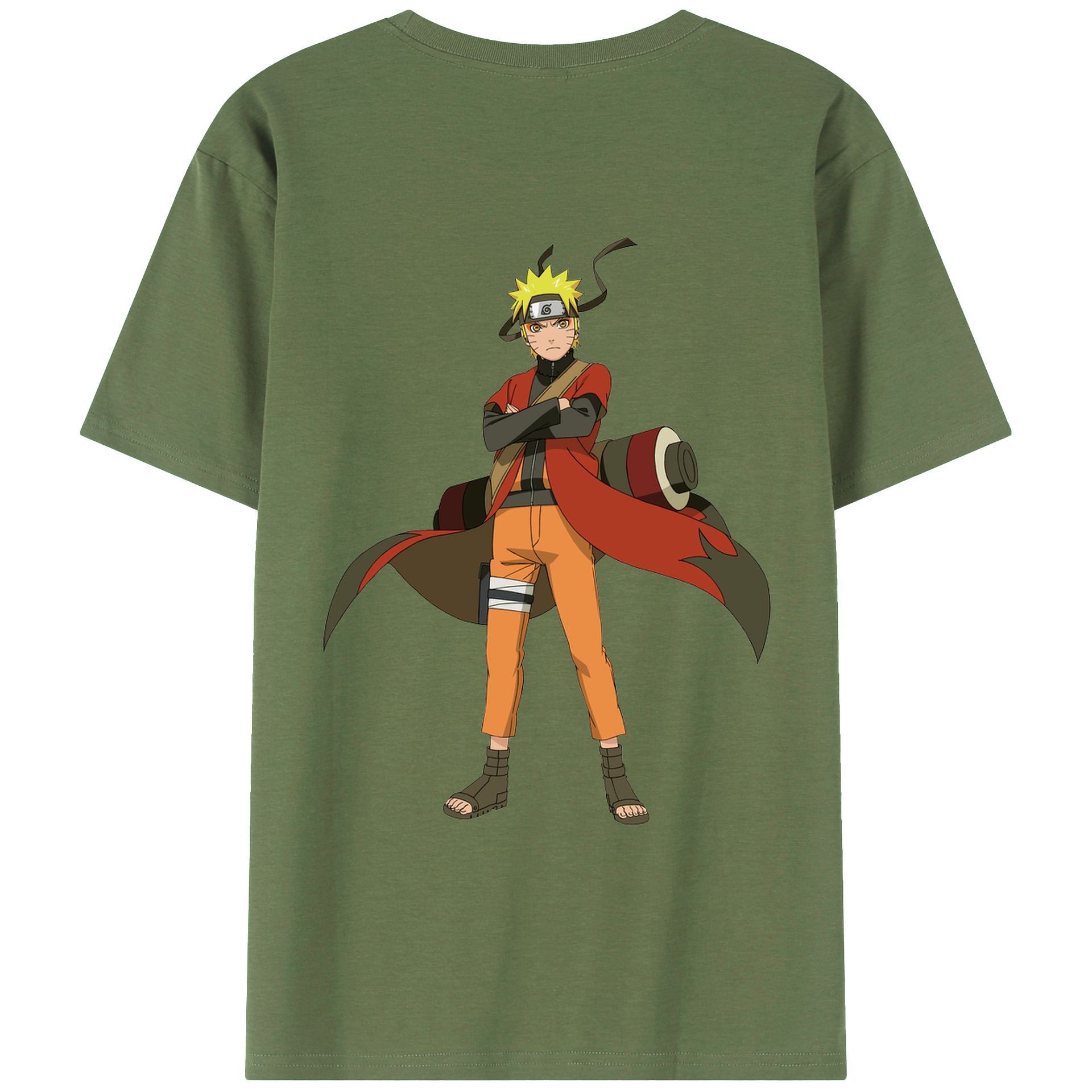 （画像用） NARUTO -ナルト- うずまき ナルト Uzumaki Naruto 綿100％ メンズ半袖Tシャツ（バックプリント） 通気性